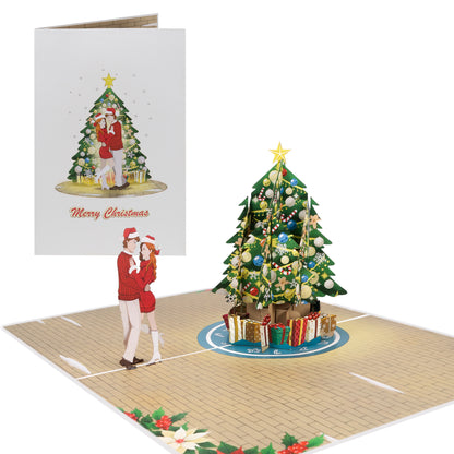 Weihnachtskarte - Paar & Tannenbaum