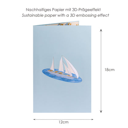 Segelschiff Pop-Up Karte