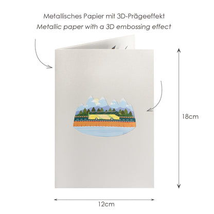 Reisebus Pop-Up Karte