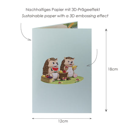 Zwei süße Igel Pop-Up Karte