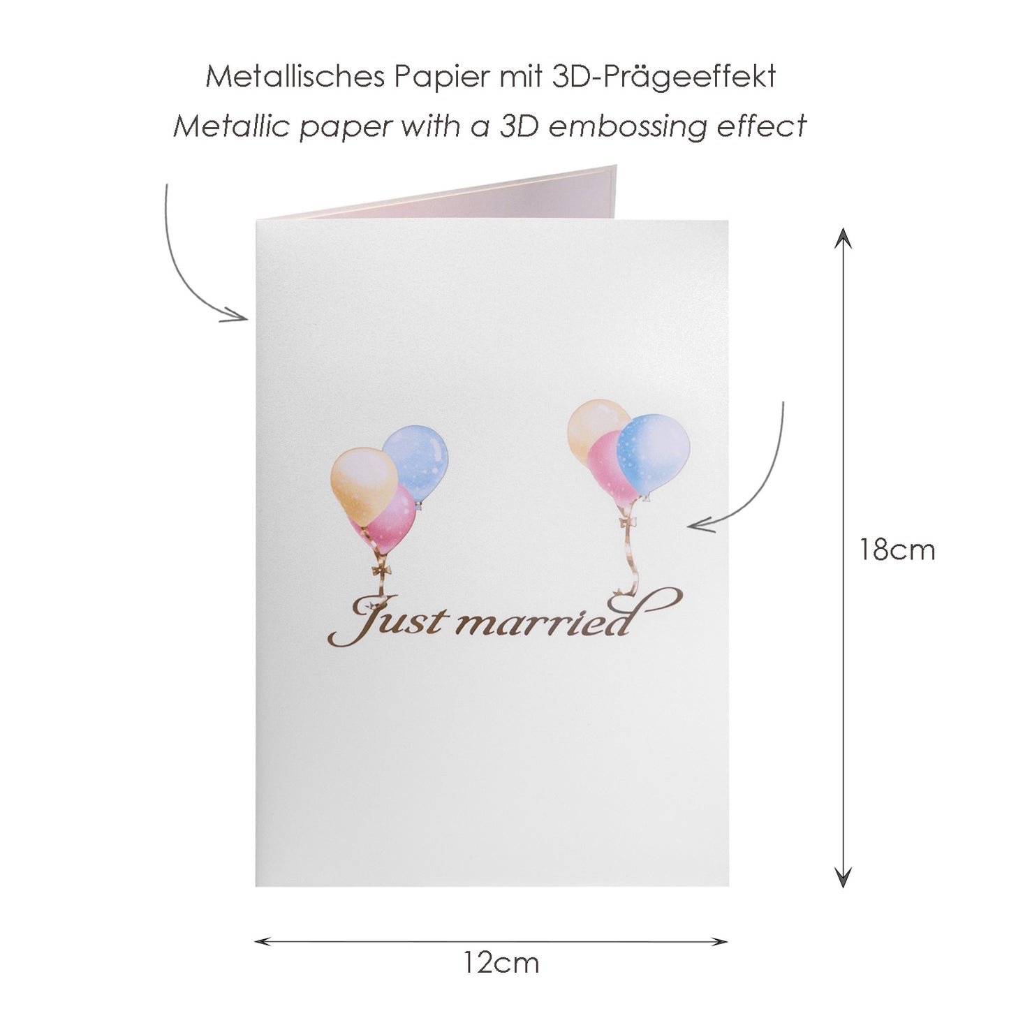 Lustiges Hochzeitsfoto & Brautpaar Pop-Up Karte