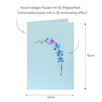 Orchideenzweig Pop-Up Karte