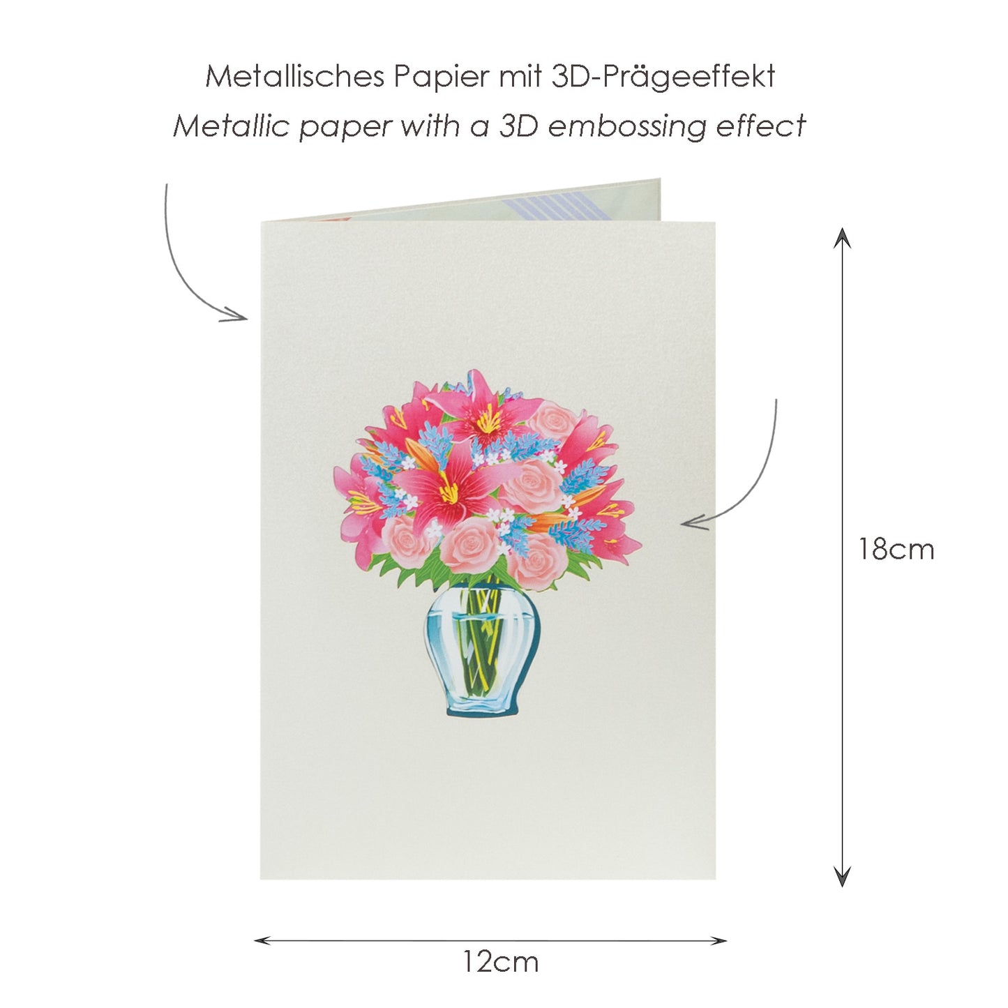 Blumen/Rosen Pop-Up Karte