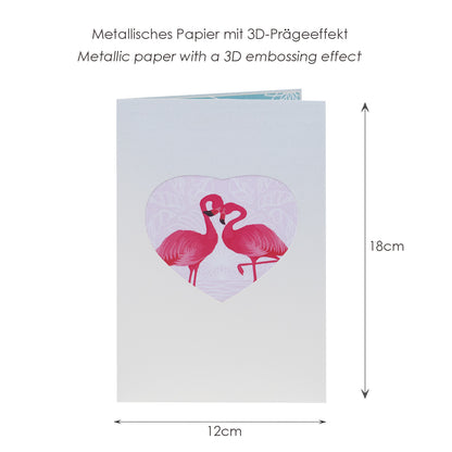 Flamingo Paar Pop-Up Karte