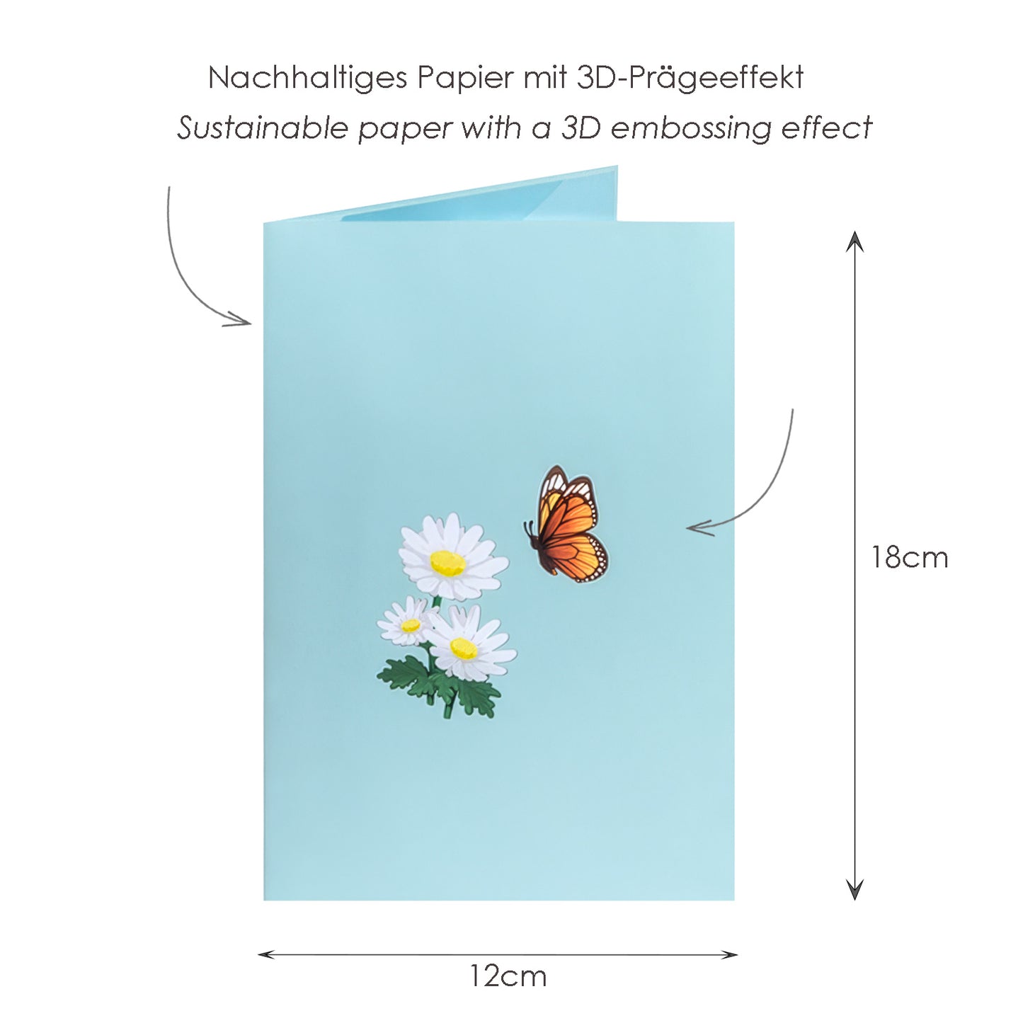 Schmetterlinge & Gänseblümchen Pop-Up Karte