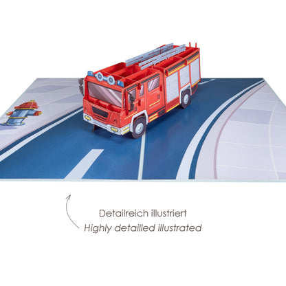 Feuerwehrauto Pop-Up Karte 2