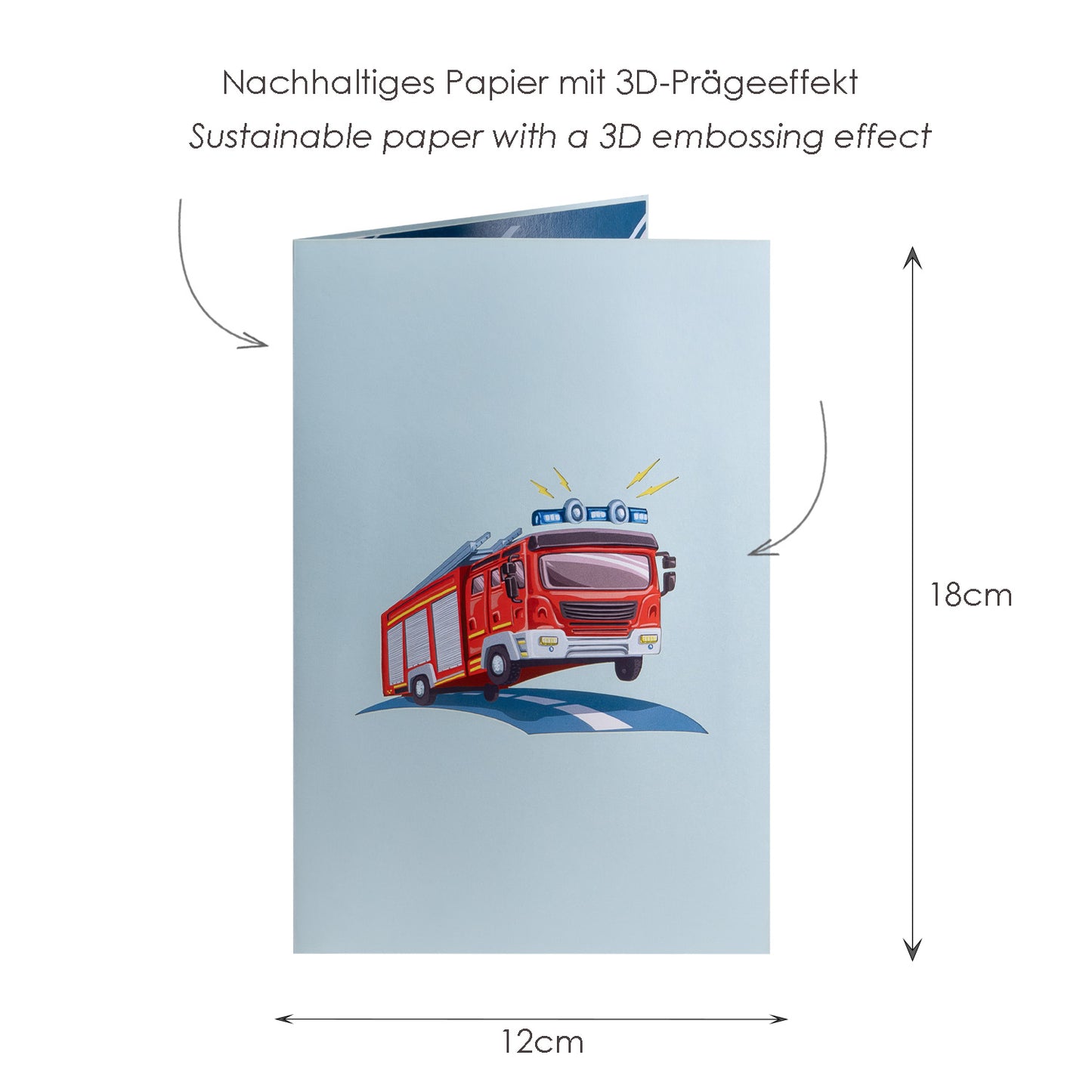 Feuerwehrauto Pop-Up Karte 3