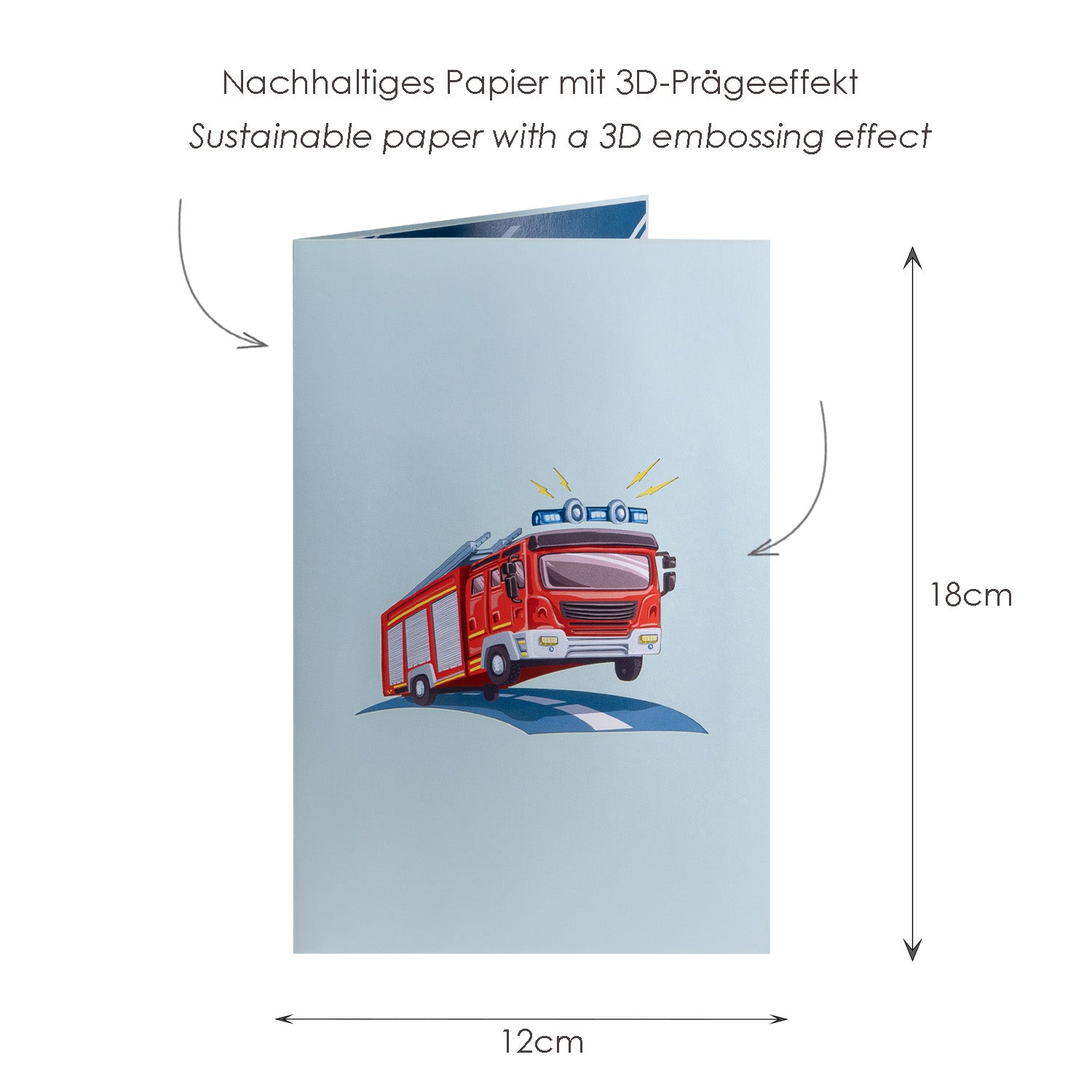 Feuerwehrauto Pop-Up Karte 3