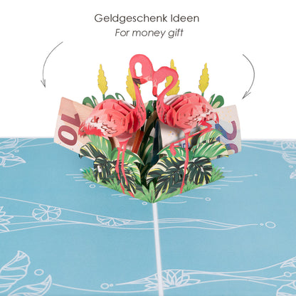 Flamingo Paar Pop-Up Karte