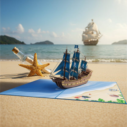 Piratenschiff Pop-Up Karte