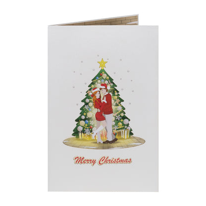 Weihnachtskarte - Paar & Tannenbaum