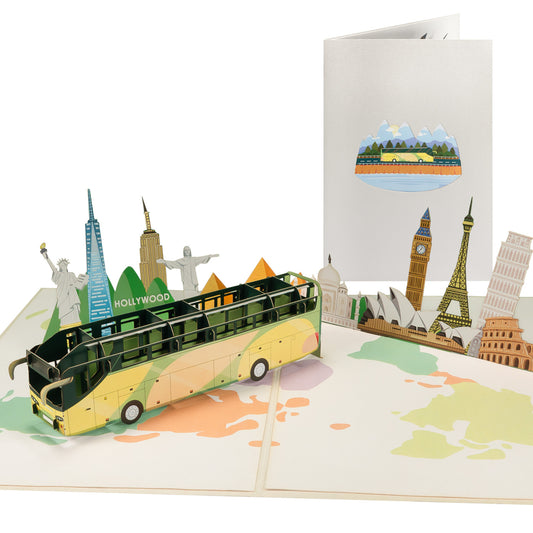 Reisebus Pop-Up Karte
