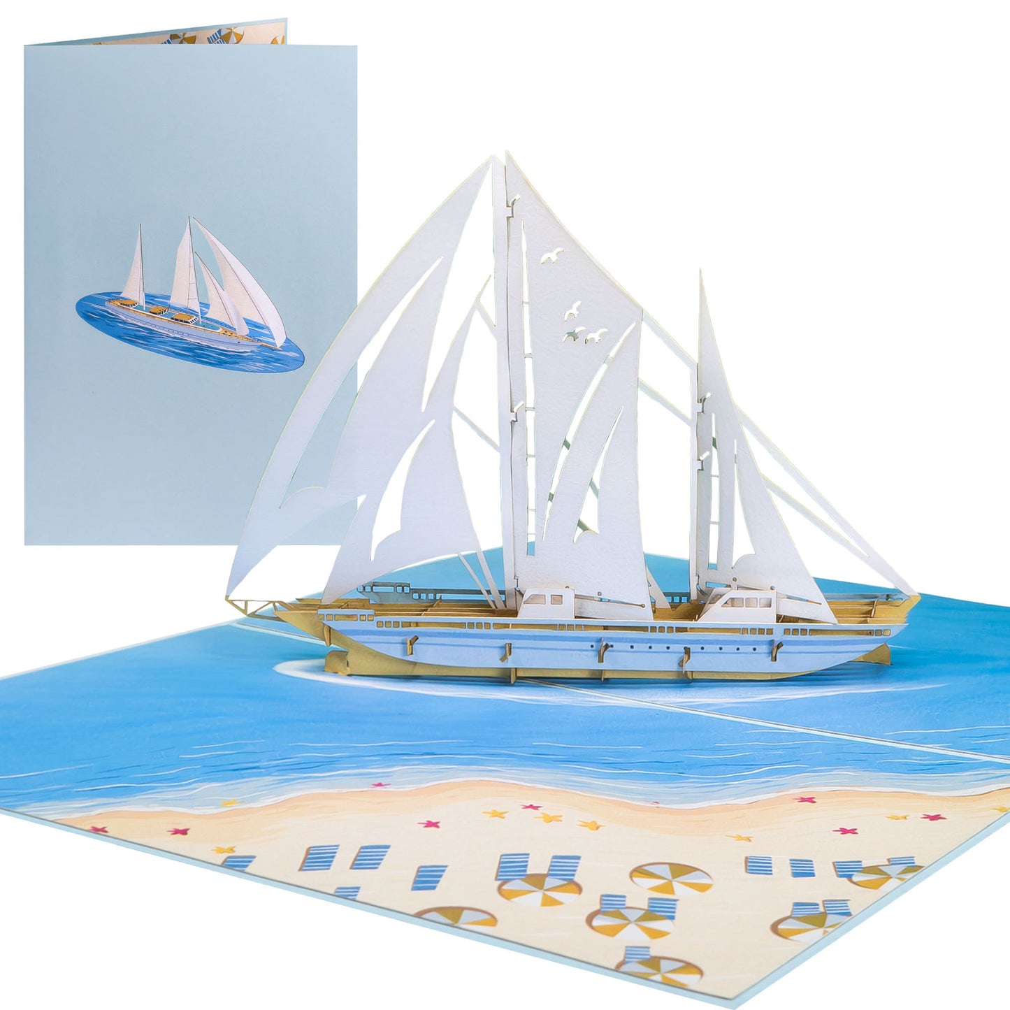 Segelschiff Pop-Up Karte