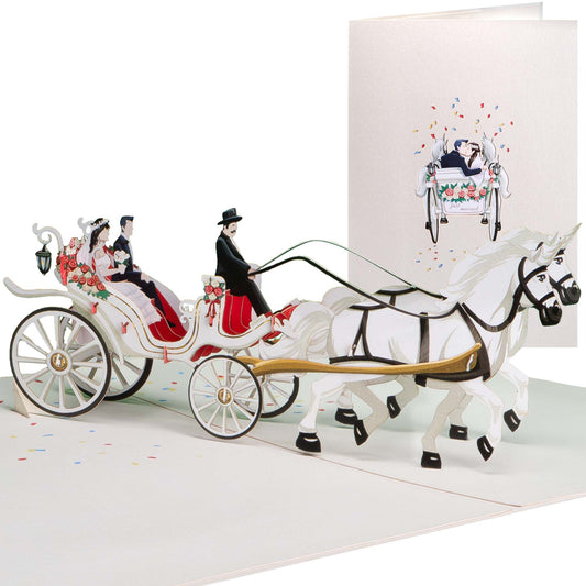 Hochzeitskutsche Pop-Up Karte