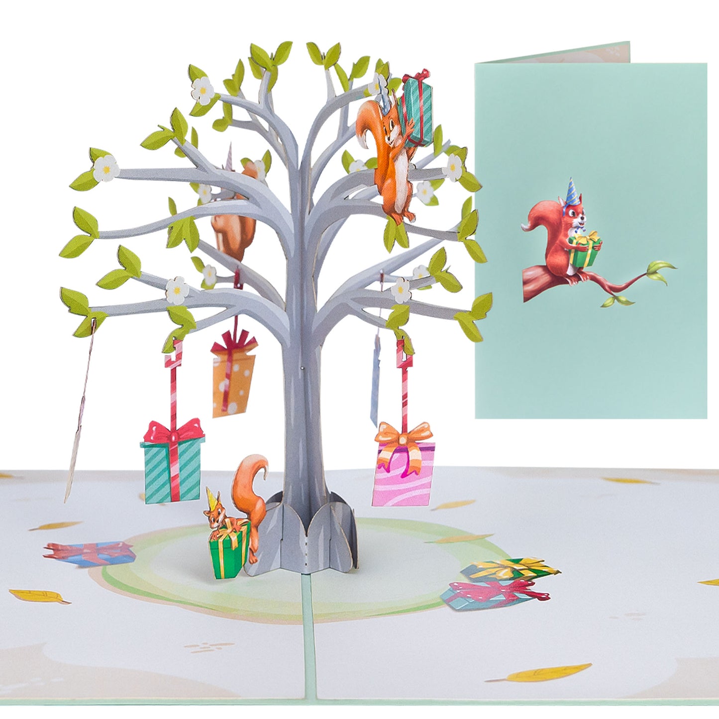 Eichhörnchen und Geschenk Pop-Up Karte
