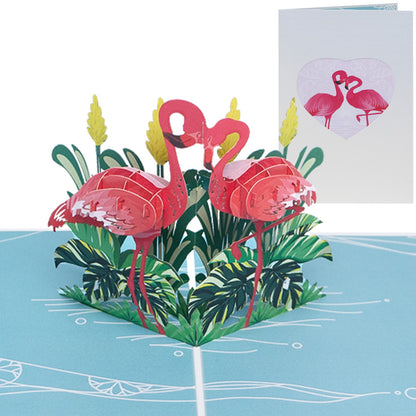 Flamingo Paar Pop-Up Karte