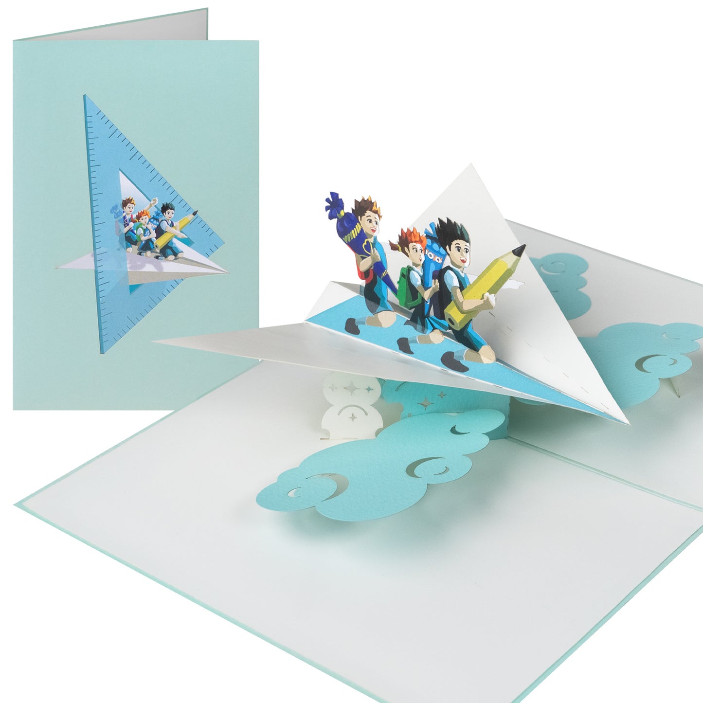 Papierflieger Pop-Up Karte