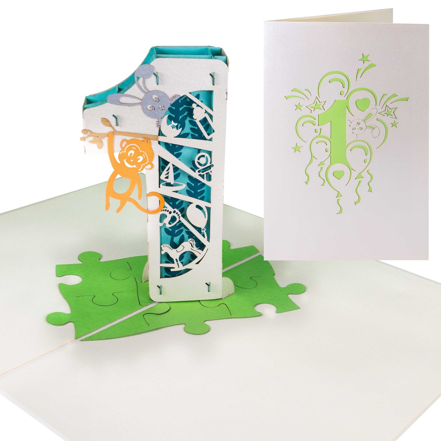 Die 3D Nummer 1 Pop-Up Karte