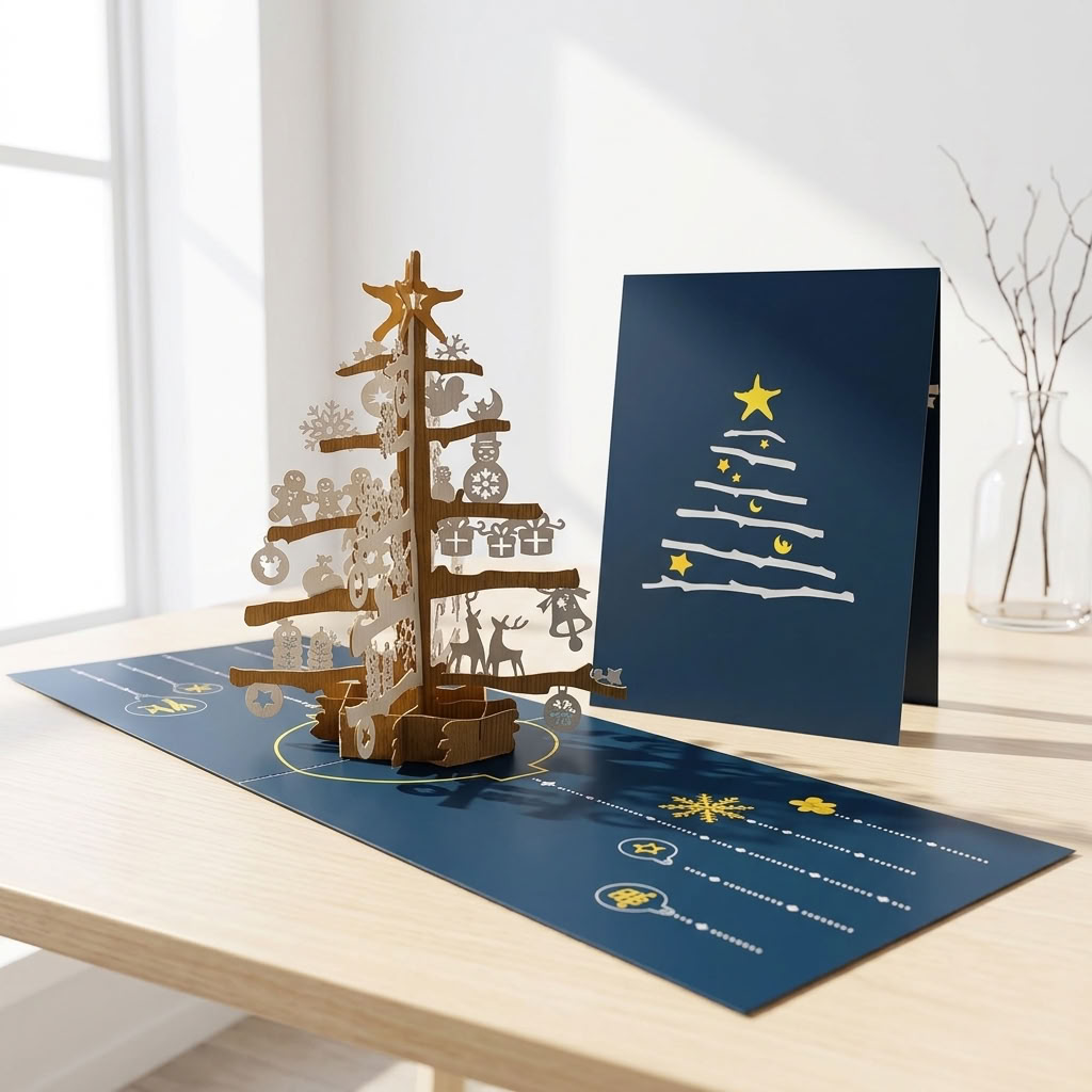 N001 - Weihnachtskarte mit Tannenbaum