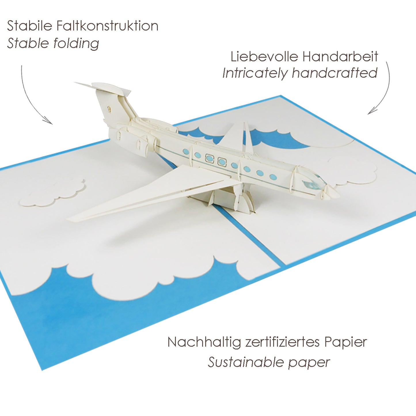 Privatjet Pop-Up Karte