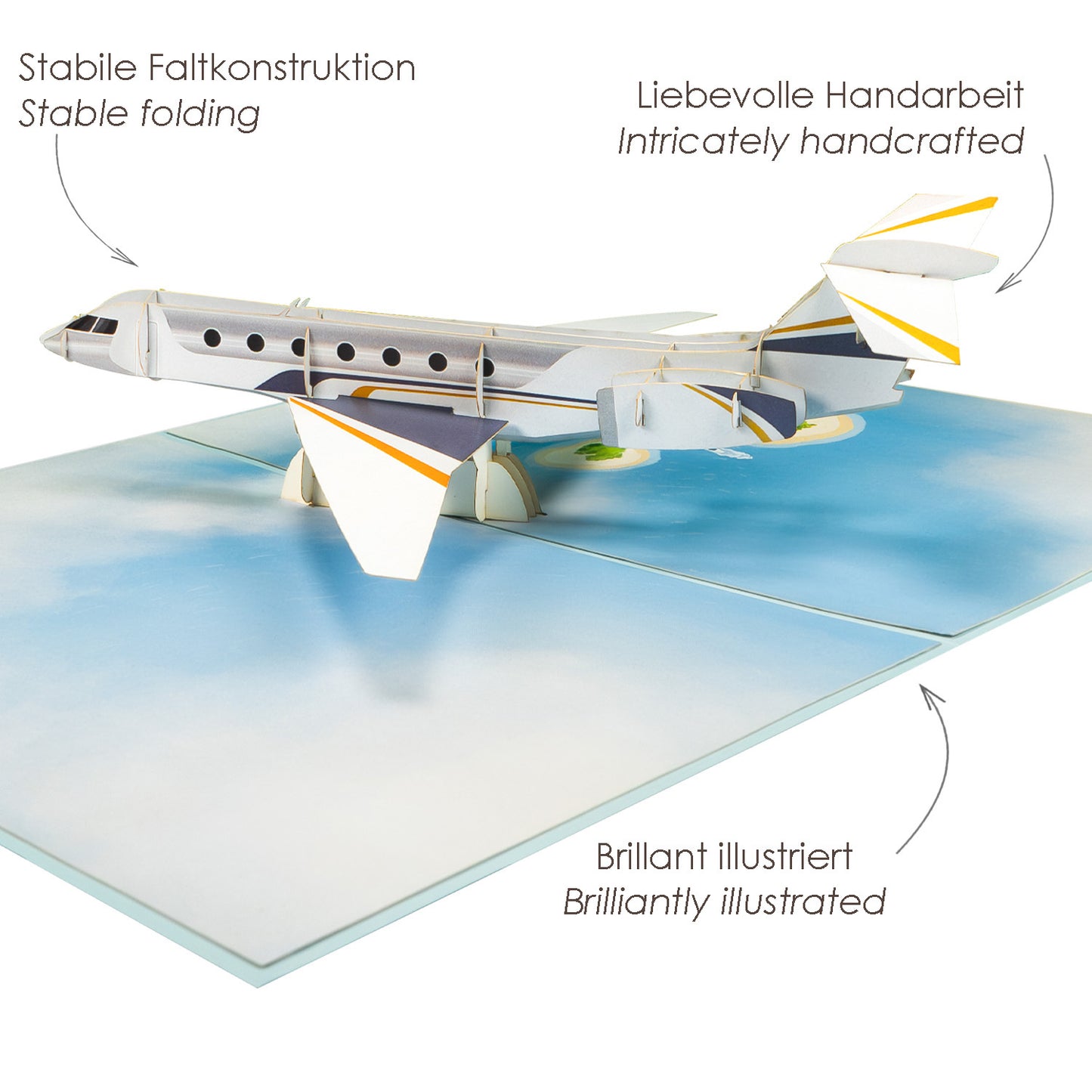 Privatjet Pop-Up Karte (neu)