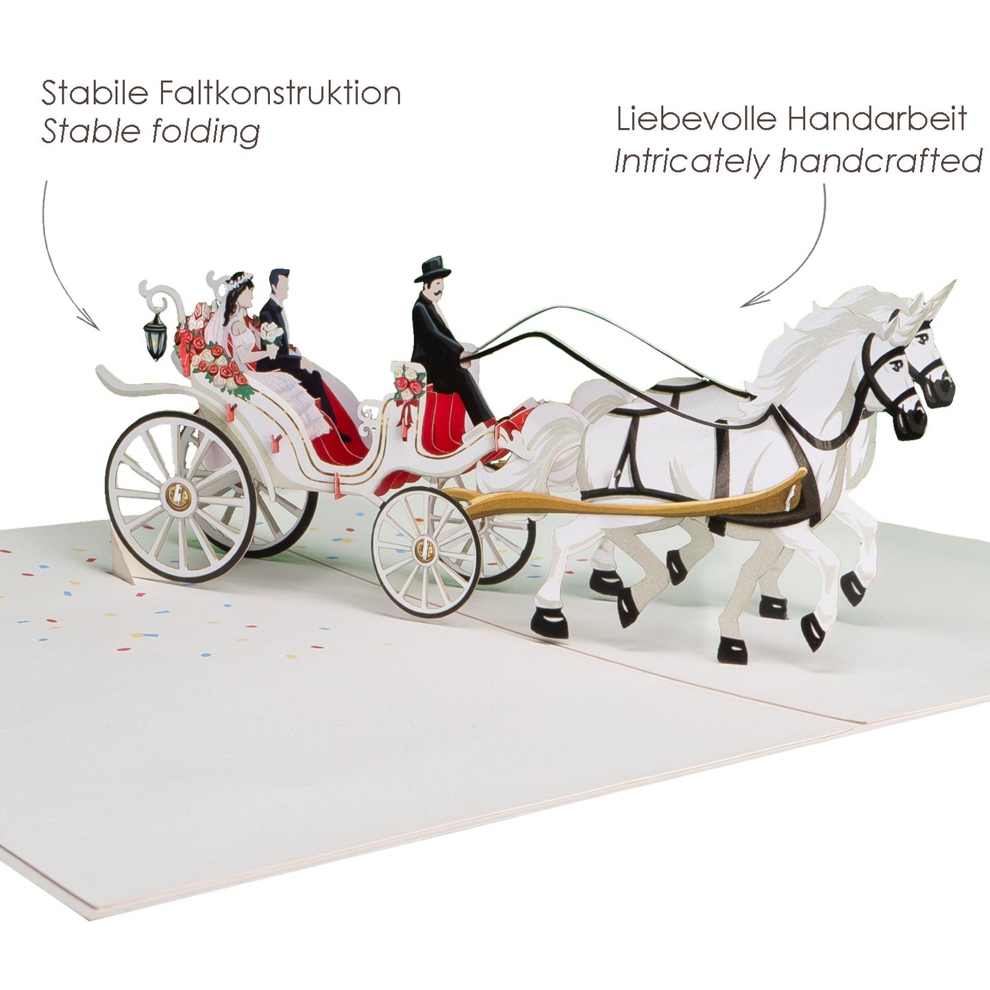 Hochzeitskutsche Pop-Up Karte