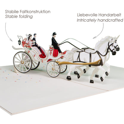 Hochzeitskutsche Pop-Up Karte