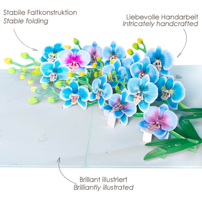 Orchideenzweig Pop-Up Karte