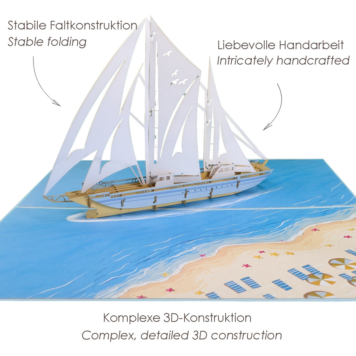 Segelschiff Pop-Up Karte