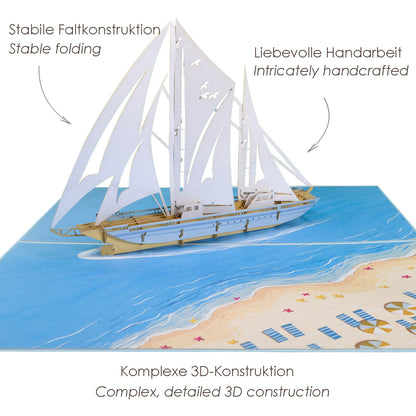 Segelschiff Pop-Up Karte