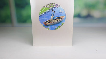 034 - Liebespaar im Boot Pop-Up Karte