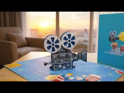 Film Kamera Pop Up Karte – 3D Glückwunschkarte & Kinogutschein